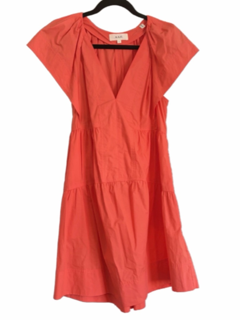 A.L.C. Coral V-Neck Tiered Mini Dress